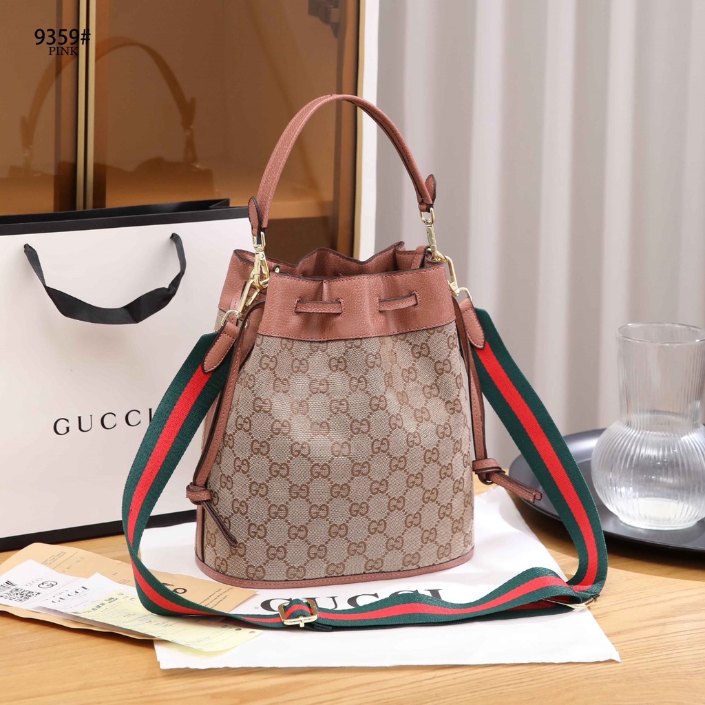 Gucci GG Canvas and Leather Bucket Bag 9395