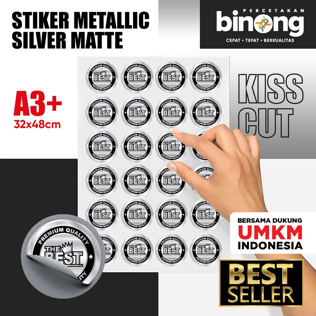 

Cetak Stiker / Print Sticker Label Metallic Silver A3+ & KISS CUT