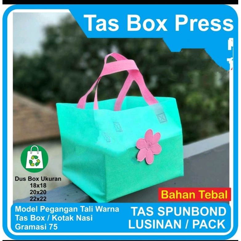 

Tas box 22x22 kotak nasi spunbond press hajat pengajian murah