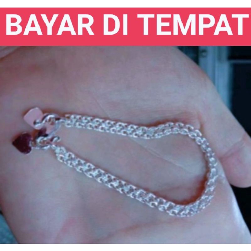 SM Gelang tangan Titanium rumbai wanita cantik lapis emas Anti karat tersedia warna gold dan silver