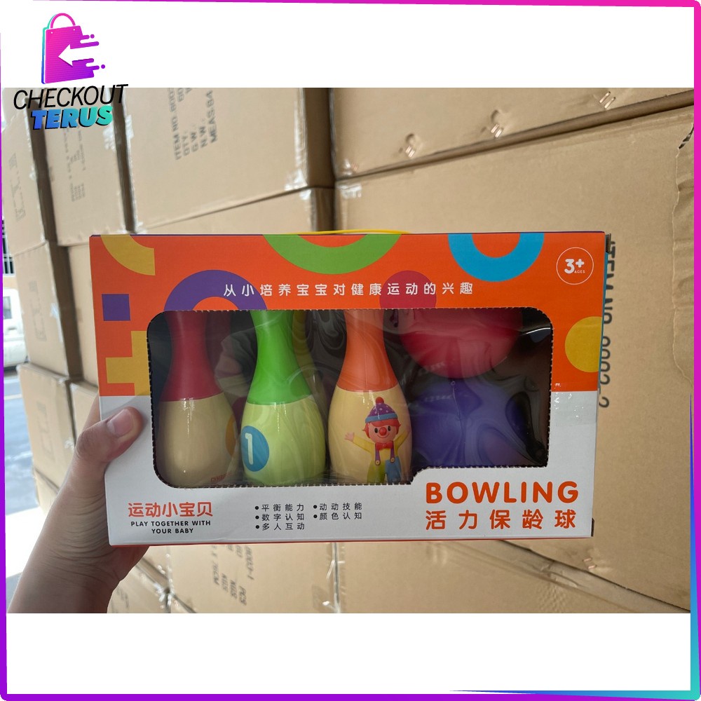 CT M215 Mainan Bowling Anak Karakter Sport Game Mainan Edukasi Anak Boling Set Mainan Olahraga Anak Bola Bowling Set