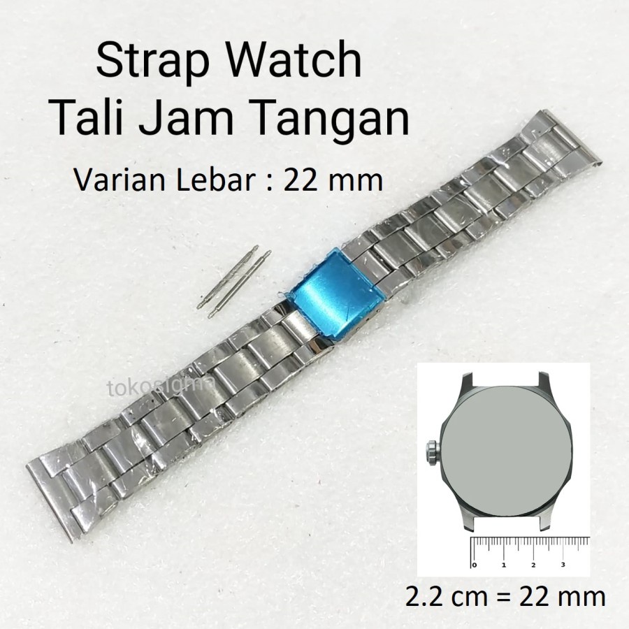 Strap Metal Besi Clasp Watch Band Stainless Tali Rantai Jam Tangan S3