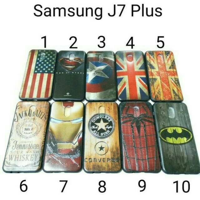 Case Hitam Karakter For Samsung J7 Plus/ Softcase Cowok Samsung J7 Plus