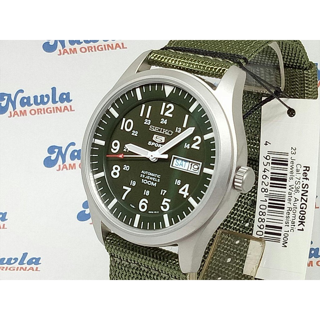 Seiko 5 Sports SNZG09K1 Automatic Green - Jam Tangan Pria SNZG09