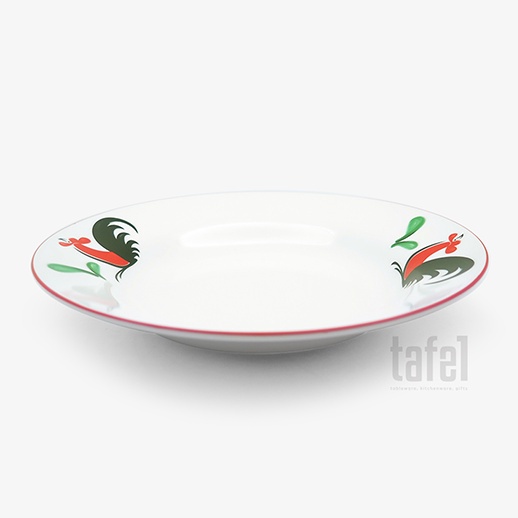 Piring Ayam Jago / Piring Putih / Piring Kukuruyuk / Uk.23cm