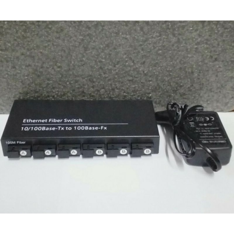 Media Converter 6 Port Fo 2 Lan Switch Fiber Optik