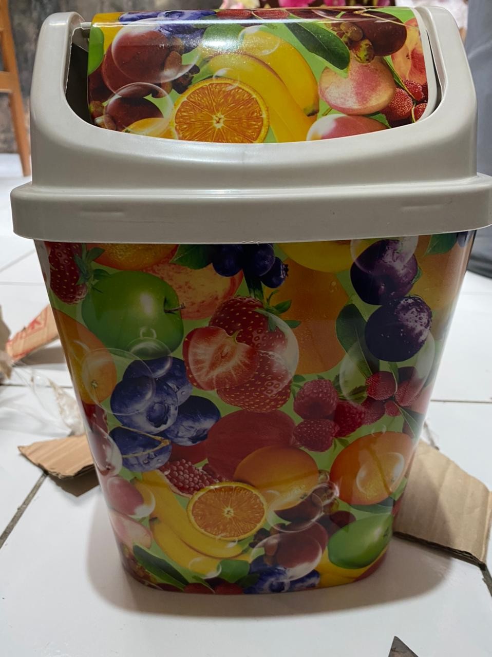 Tempat Sampah Tutup Goyang,print Rose/shaby / Ester Size 5l Dan 10l, 15l