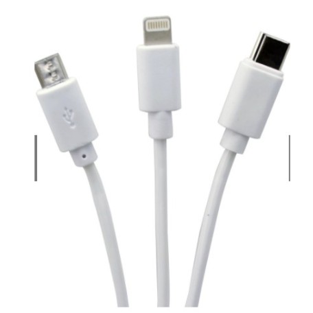 Kabel Data Charger 3in1 1.2M 3.5A Micro USB TYPE C Lightning Cable - Kabel 3 in1 S513