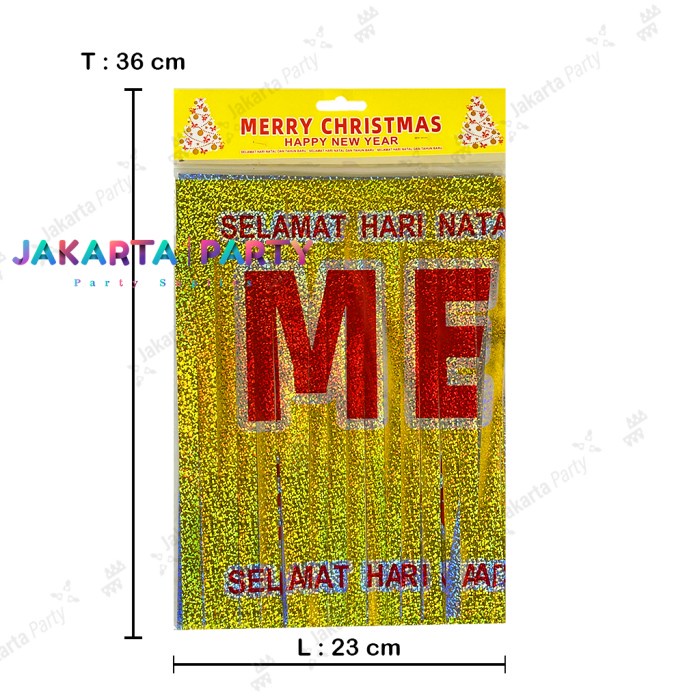 Garland Merry Christmas Glitter / Hiasan Pintu Natal / Banner Xmas