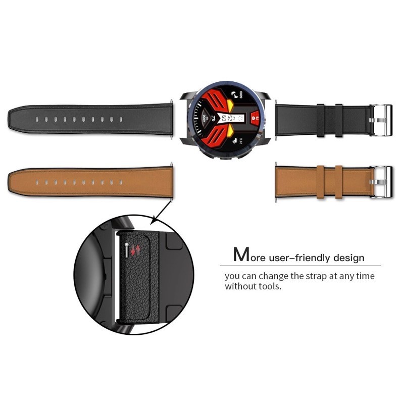 KOSPET WATCH STRAP ORIGINAL Head Layer Cowhide &amp; Silicon 24MM