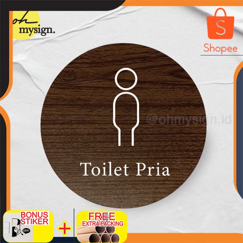 

Promo Toilet Pria Sign Board Kayu Bulat Print Signage Label Nama Elegan