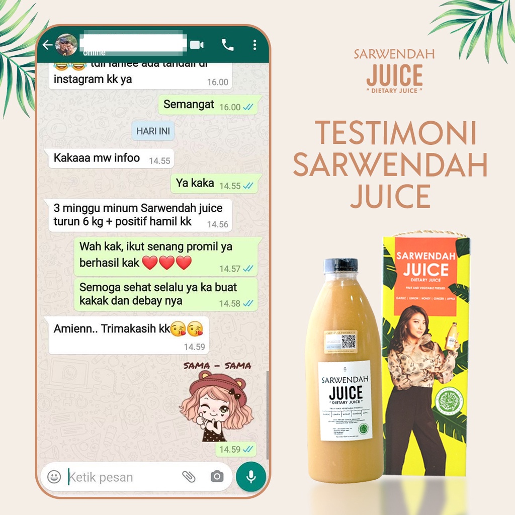 [ 600 ML ] SARWENDAH JUICE BPOM - SARWENDAH JUS / JUS BAWANG + MADU ASLI + CUKA APEL + LEMON IMPORT + JAHE MERAH / HERBAL SLIMMING / KOLESTEROL / DARAH TINGGI / PROMIL / ASAM URAT / PELANCAR HAID / IMUNITAS TUBUH