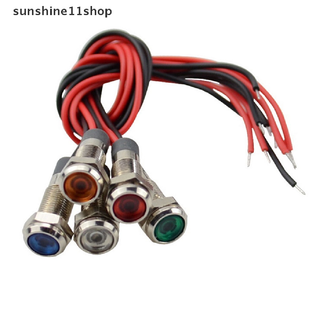 Sho 5x Lampu Indikator LED 12V-24V 6mm Untuk Panel Dasbor Mobil / Perahu