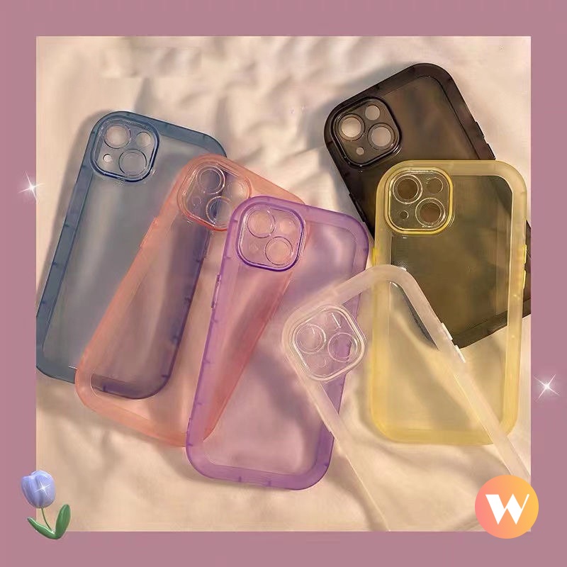 Soft Case Pelindung Lensa Bahan TPU Warna Permen Macaron Fluorescent Tahan Kotor Untuk IPhone XR Xs Max X 11 12 Pro Max