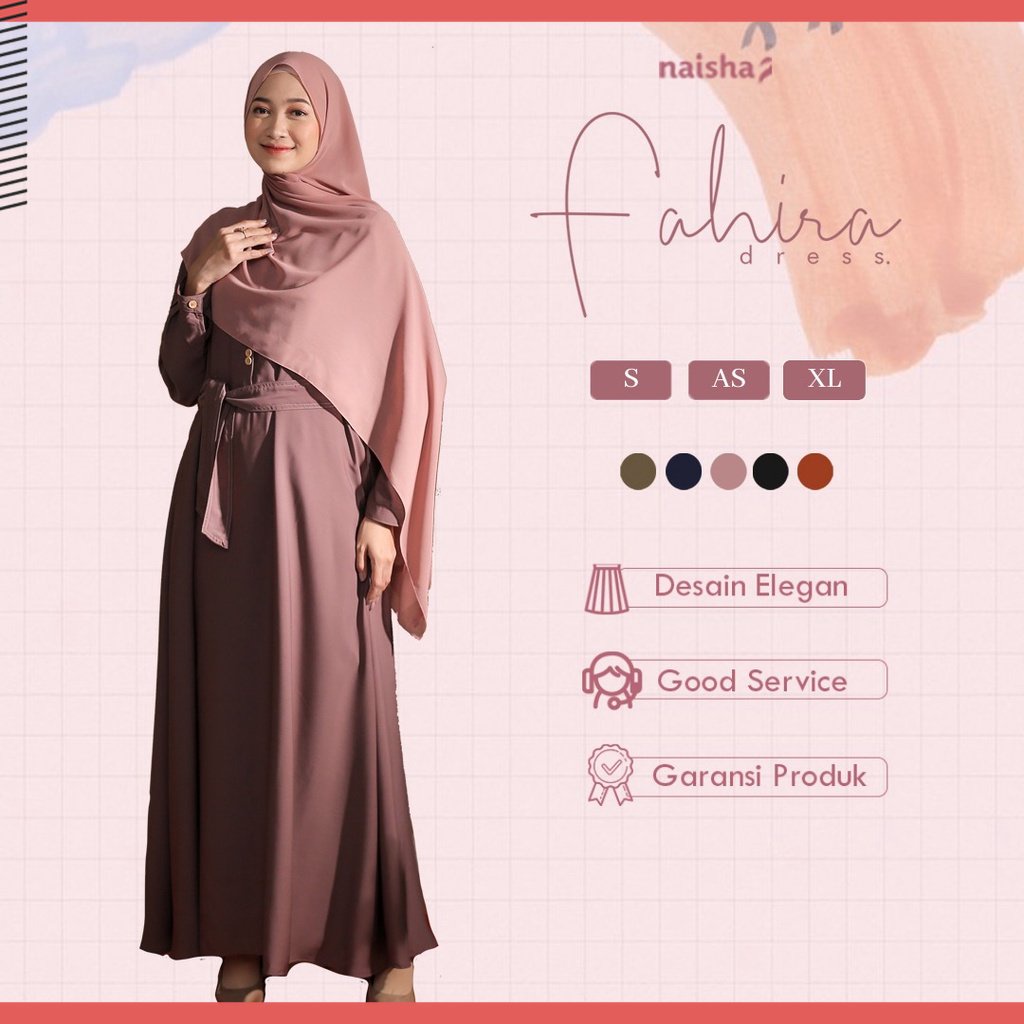 Fahira Dress by Naishaofficial / Gamis Fahira / Gamis Dewasa
