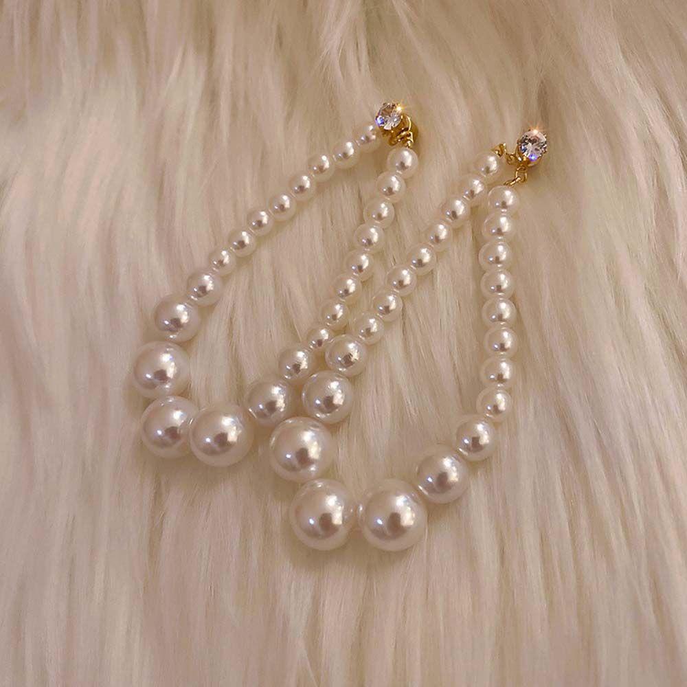 Mxbeauty Menjuntai Anting Trendi Elegan Mutiara Imitasi Hadiah Gadis Berlian Geometris Anting Korea