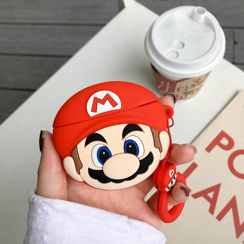 Airpods 1 2 3 Pro Case Inpods 1 2 3 PRO Funny Cute Mini Cartoon Mario Earphone Cover Silicone High Quality Case