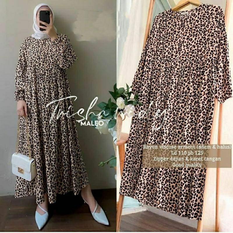 TRISHA MIDI MOTIF MALEO / MIDI DRESS RAYON / MIDI DRESS MOTIF MACAN / MIDI DRESS BUSUI / HOME DRESS 