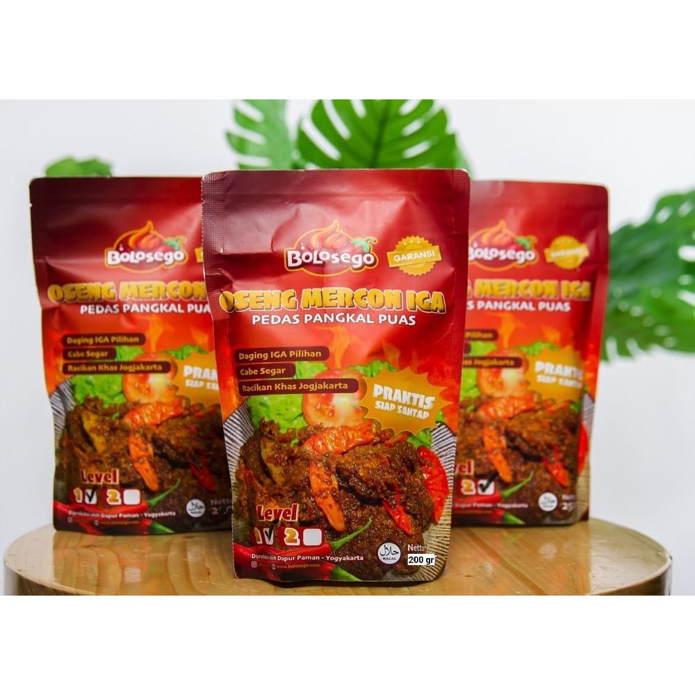 

COMBO 3 HEMAT BOLOSEGO - 3 Pack Oseng Mercon Daging Iga Sapi (Level Mix)