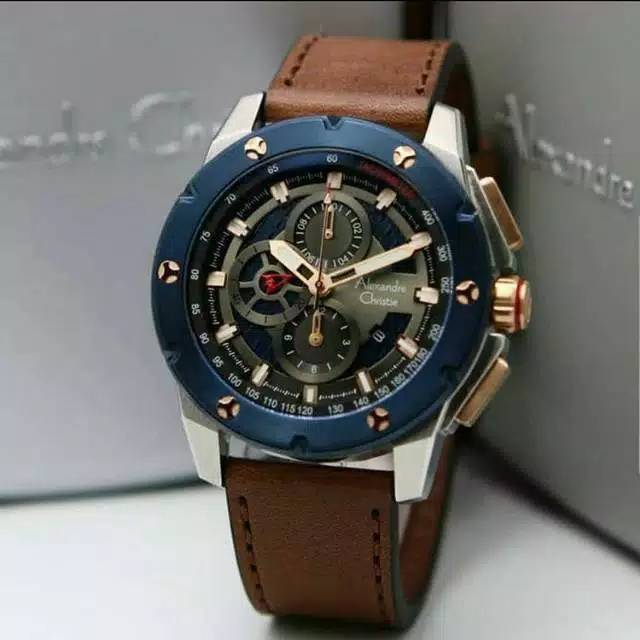 JAM TANGAN PRIA ALEXANDRE CHRISTIE AC 6549 / AC6549 BLUE SILVER ROSE GOLD ORIGINAL