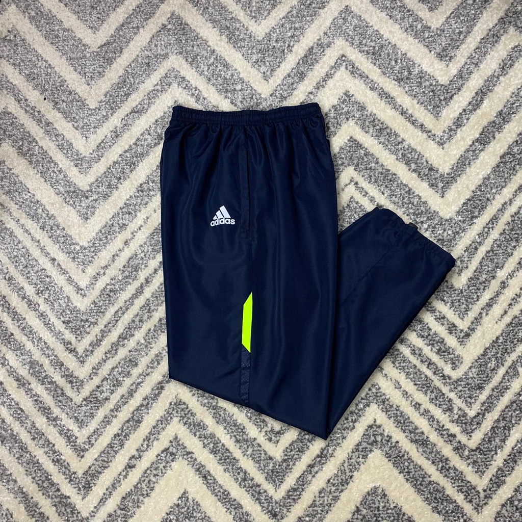 Celana Training Parasut Sport PRIA WANITA Bawahan Celana Panjang Olahraga Running Lari Cowok Cewek Laki Laki Dewasa Sepeda Senam Zumba Trening-C/P NAVY STABILO