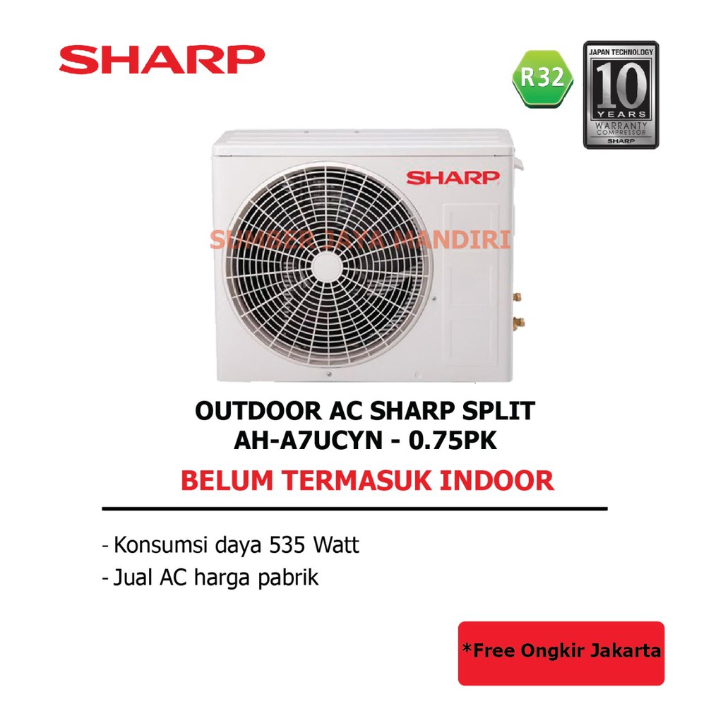 OUTDOOR SAJA AC SHARP SPLIT AH-A7UCYN 0.75 PK