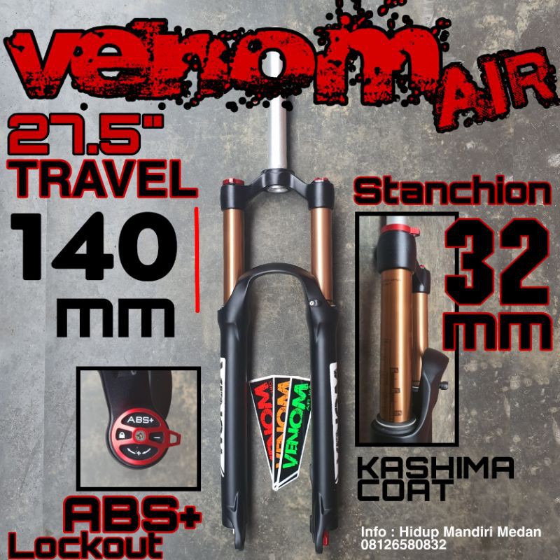 Fork Venom AIR 27.5 T140 QR Oversize