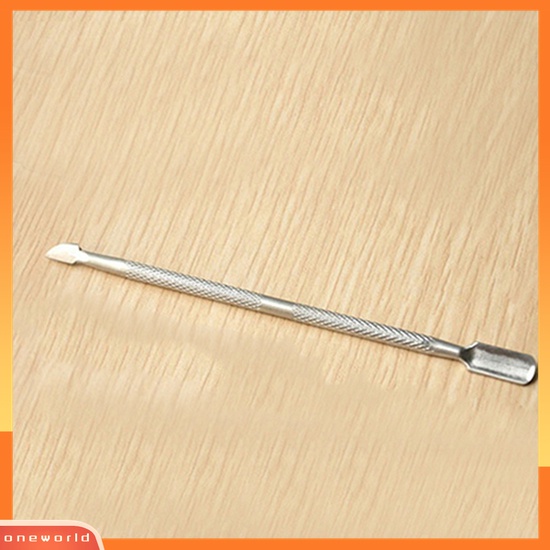 (ONWO) Alat Manikur Pedikur Penghilang Kutikula Kuku Dua Sisi Bahan Stainless Steel