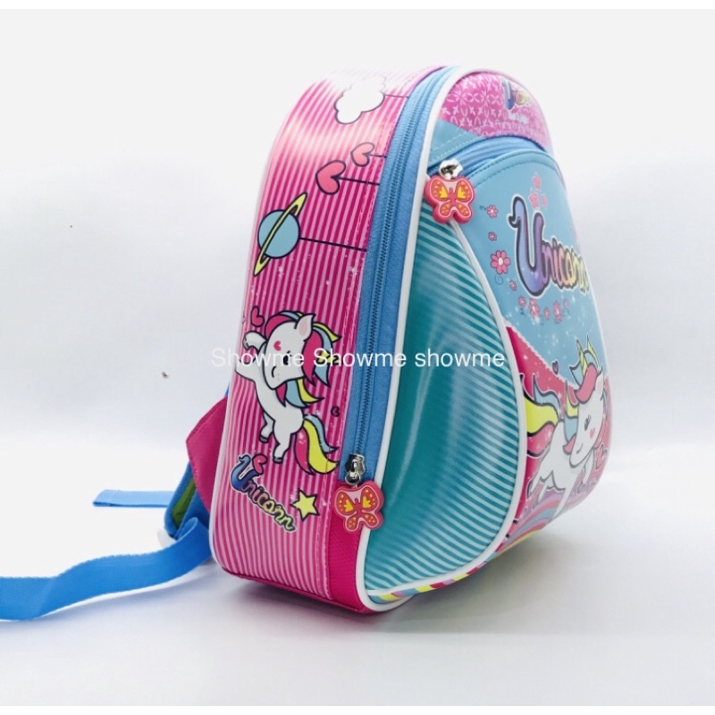 Showme Tas Ransel Anak Paud UNICORN MAGIC  biru pink muda