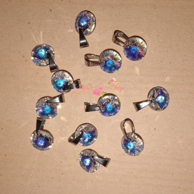 Liontin batu swarovski original anti karat 8mm