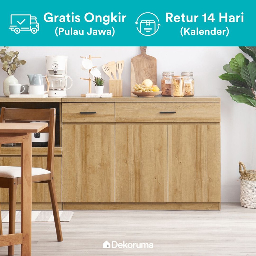 Dekoruma Kiva Kitchen Sideboard Lemari Kabinet  Dapur  