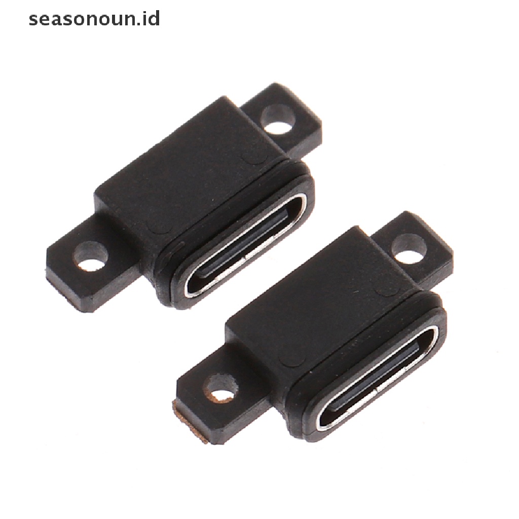 2 Pcs Port Soket Jack Micro USB Tipe C 4 Pin Female Tahan Air