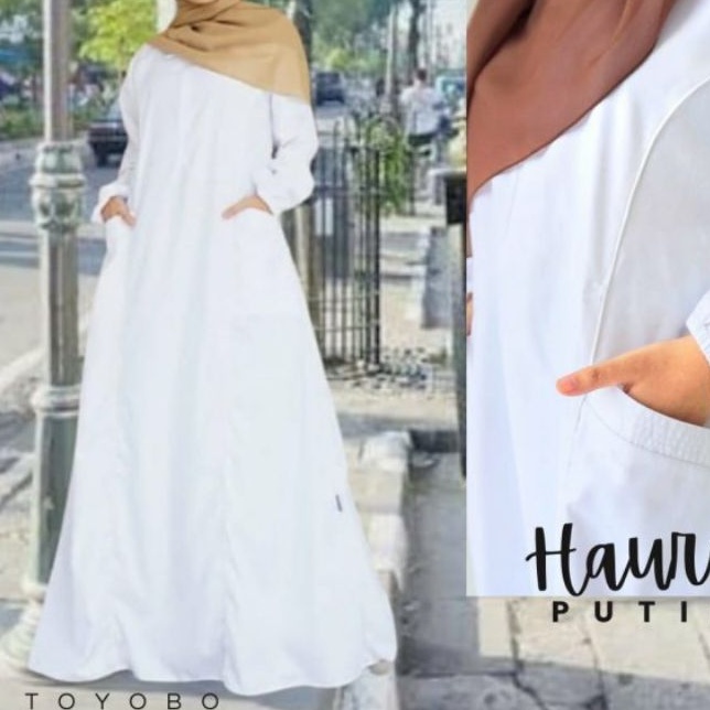 GAMIS PUTIH • GAMIS HAJI • GAMIS UMRAH •  HAURA ORIGINAL DINNARY HIJAB