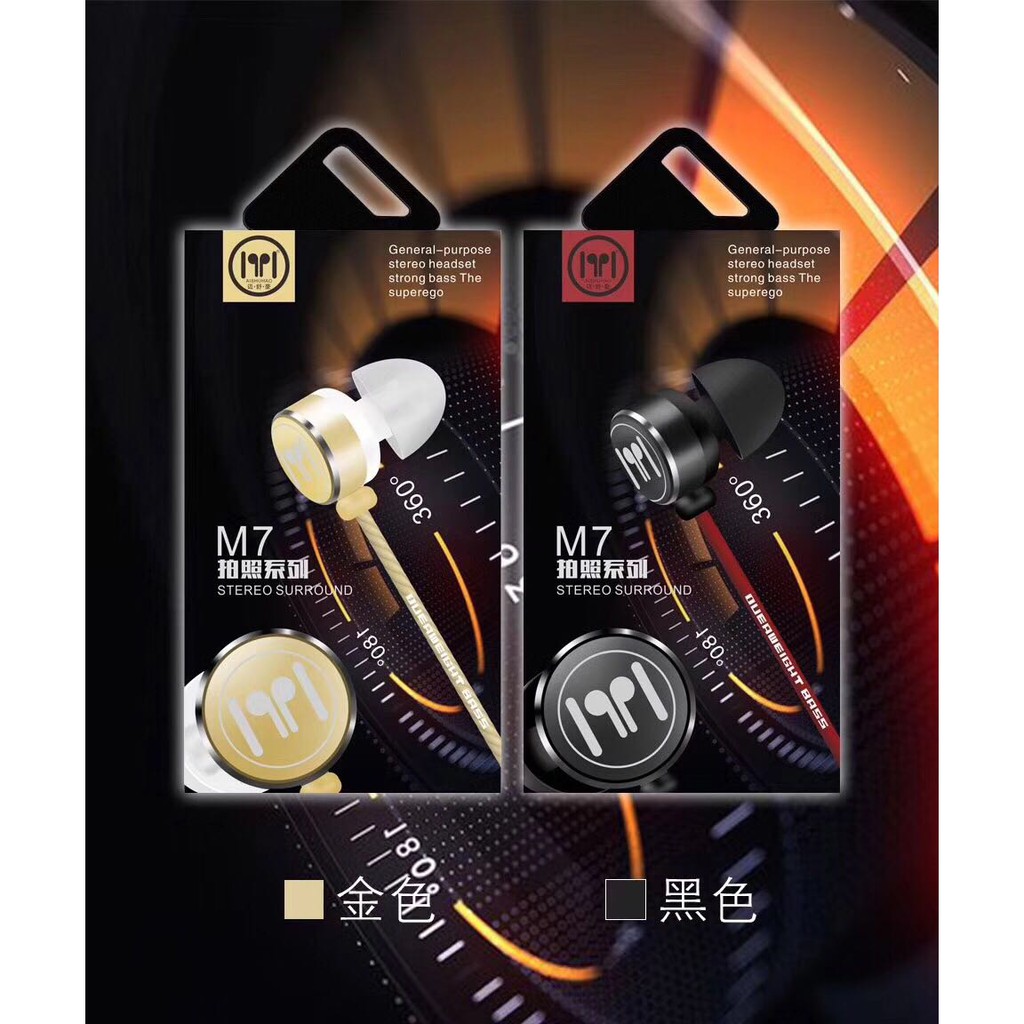 HEADSET GAMING Handsfree MSH M7 Handsfree in Ear Stereo Bass Handfree Universal All Smartphone