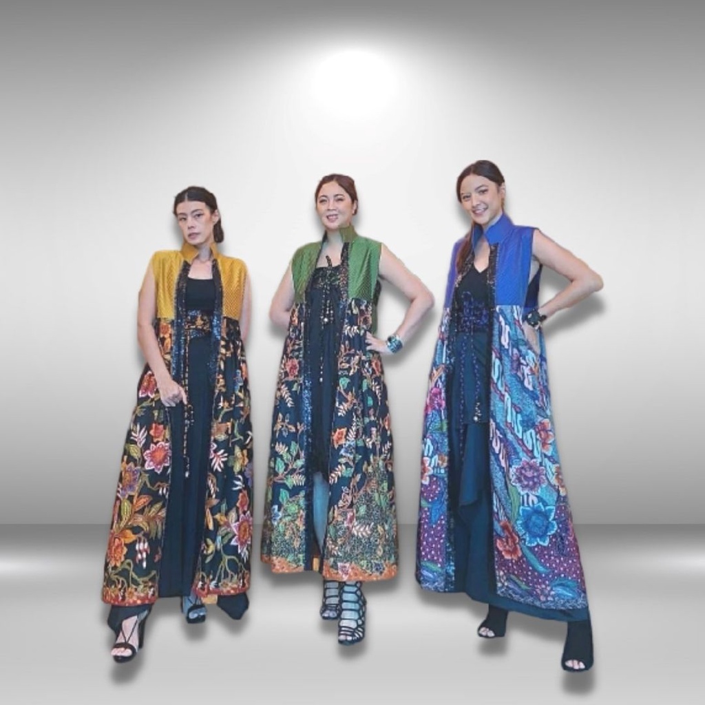 Pusat Bordir Tasikmalaya - Long Cardigan /Outer Motif Batik Premium Prameswari