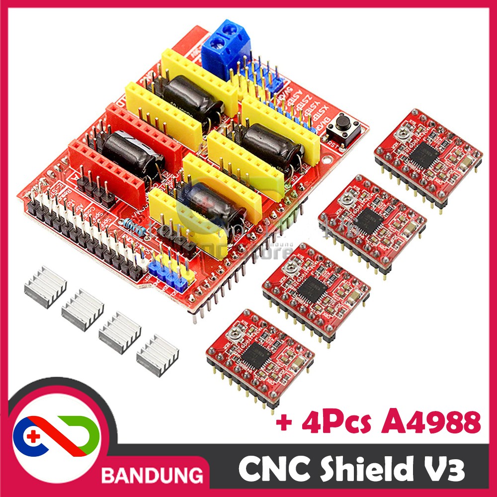 CNC SHIELD V3 ENGRAVING MACHINE 3D PRINTER + 4CS A4988 DRIVER BOARD SET