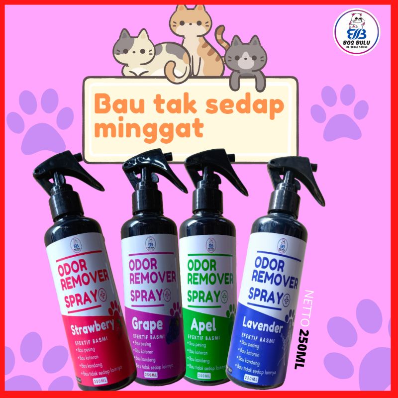 odor remover spray penghilang bau kotoran pipis urine kencing kucing 250ml