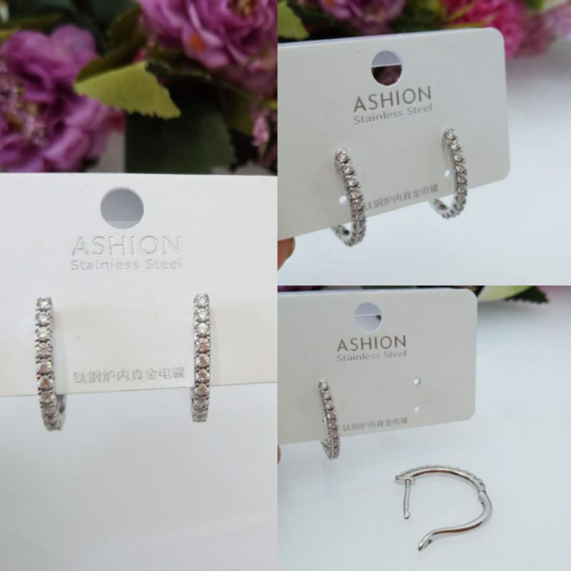 ANTING WANITA ANTING TITANIUM MODEL BERLIAN IMITASI