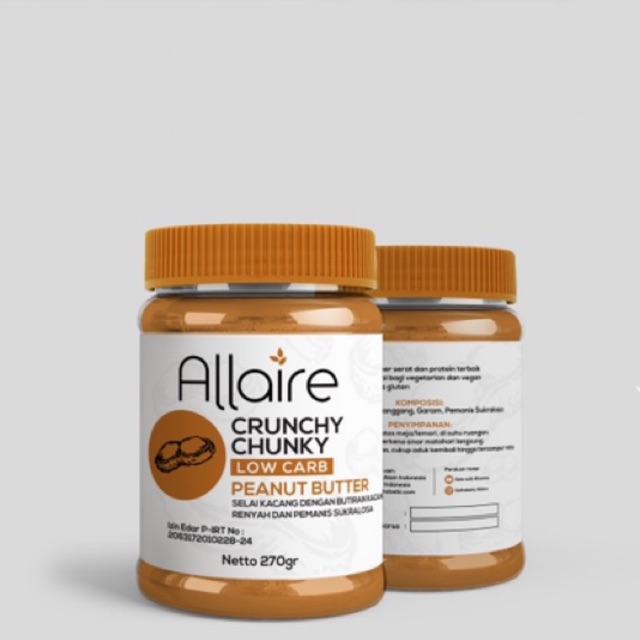 

Kethobetic Allaire Crunchy Chunky Peanut Butter selai kacang sugarfree