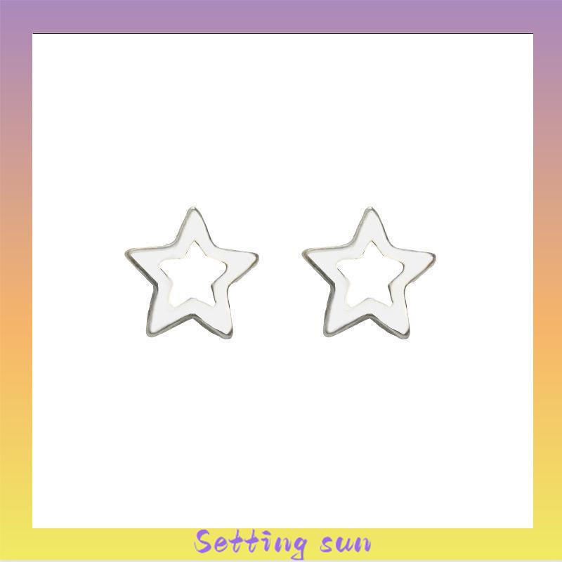 Mini S925 Cinta Bintang Anting Sederhana Fashion Anting-Anting Perhiasan Wanita Anting TN