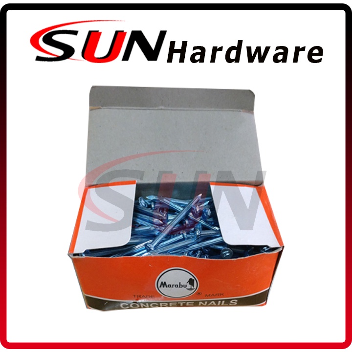 Paku Baja Beton Tembok Marabu Putih  3 4 5 7 10 Cm 1 Kg Kotak Box