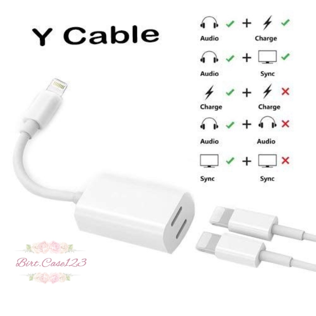 JH006 Kabel Splitter i ponee Cable Adapter Converter Lighthing 2 in 1 i ponee BC6332