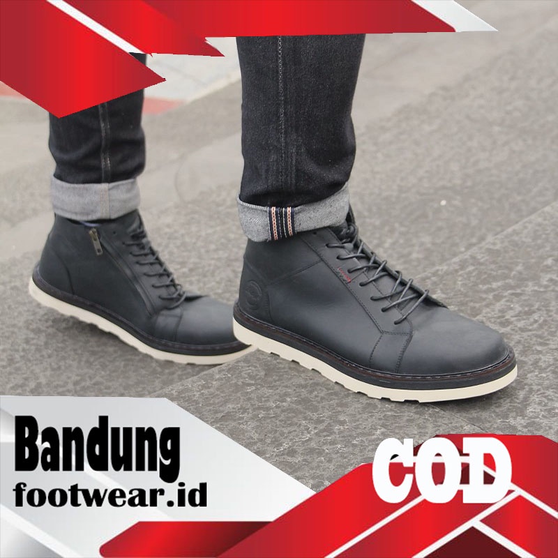 BRADLEYS Baldev Sepatu Boots Resleting Pria Kulit Sepatu Casual Original