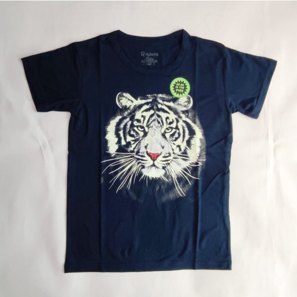 Kaos Anak Laki Laki Macan Putih Glow In The Dark Rhymes Baju Tanggung Animal 3D Premium