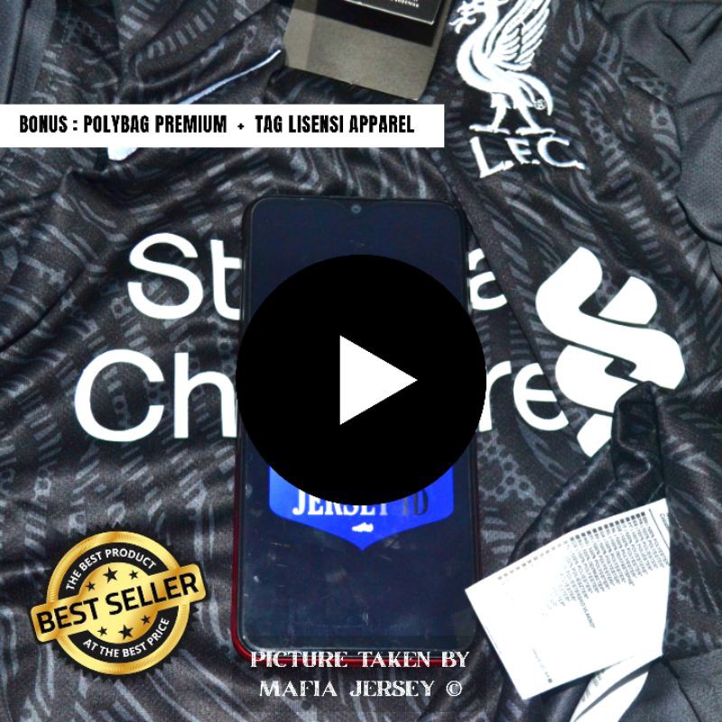 PREMIUM JERSEY LIVERPOOL GK BLACK IMPORT HIGH QUALITY TOP PRODUCT TERBARU BAJU BOLA ORI IPUL HITAM