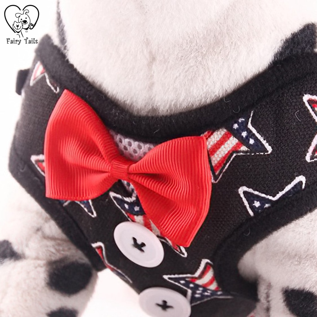 Harness Tali Tuntun Anjing Kucing Model Gentleman Bowtie Rompi Jas Elegan/Pet Harness Elegant Bowtie