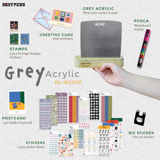 

BARANG BARU Acrylic Package Grey Square