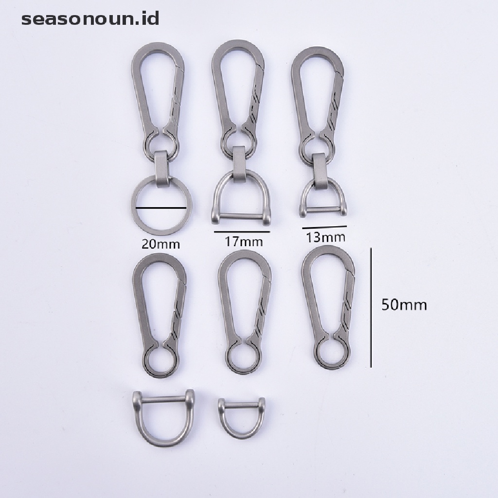 【seasonoun】 Titanium Buckles EDC Outdoor Tool Titanium Alloy Keychain Buckle Key Ring .