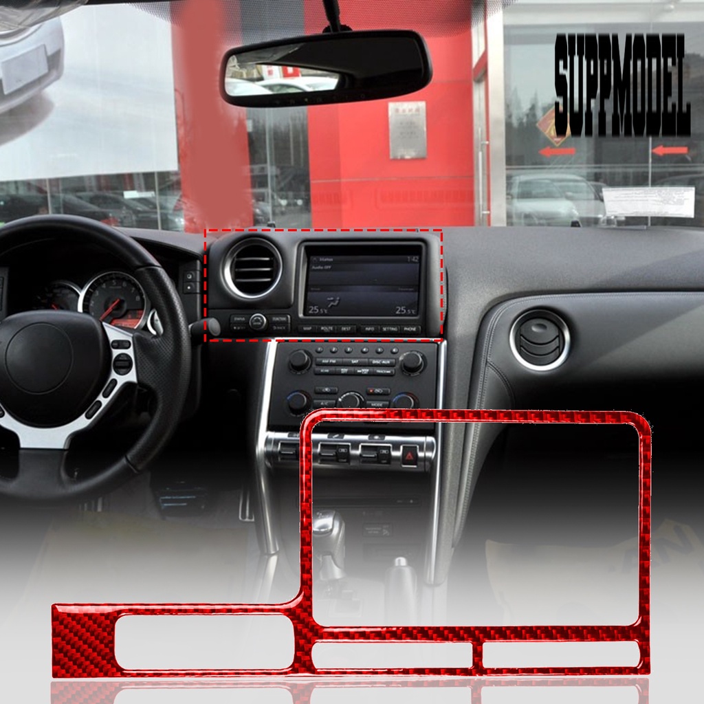 Suppmodelx &lt; Sticker Dekorasi Panel Dashboard Mobil Motif Serat Karbon Untuk GTR R35 2008-2016