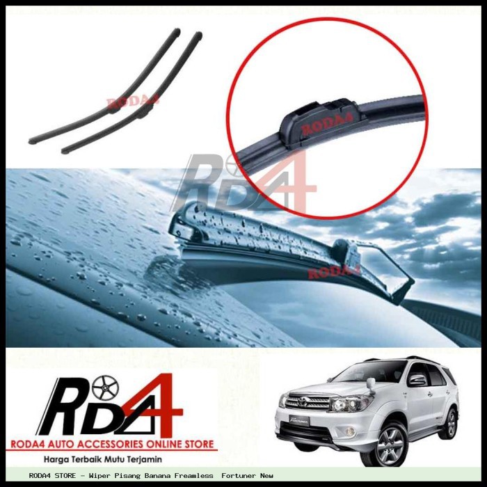 Wiper Mobil Fortuner New 22 20 Frameless Banana 1 Set 2 Pcs